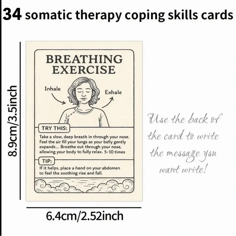 Somatic Coping Skills Card Set + Waterproof Zipper Pouch